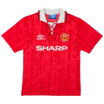 1992-94 Manchester United Home Shirt - 8/10 - (L.Boys)