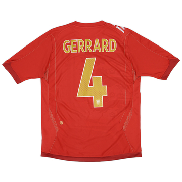 2006-08 England Away Shirt Gerrard #4 - 6/10 - (M)