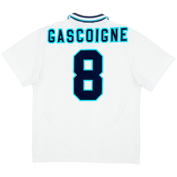 1995-97 England Home Shirt Gascoigne #8 - 7/10 - (L)