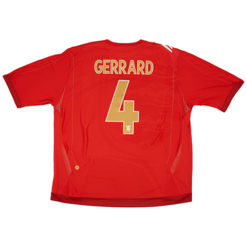 2006-08 England Away Shirt Gerrard #4 - 6/10 - (3XL)