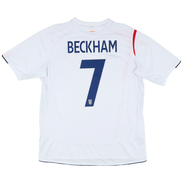 2005-07 England Home Shirt Beckham #7 - 6/10 - (XL)