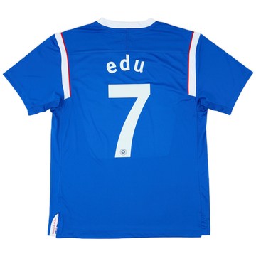 2011-12 Rangers Match Issue European Home Shirt Edu #7