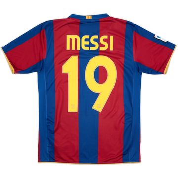 2007-08 Barcelona Home Shirt Messi #19 - 8/10 - (15-16 Years)