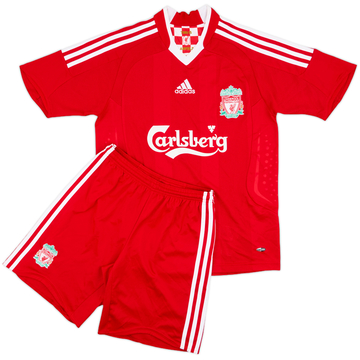 2008-10 Liverpool Home Shirt & Shorts - 8/10 - (L.Boys)