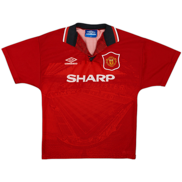 1994-96 Manchester United Home Shirt - 8/10 - (L.Boys)