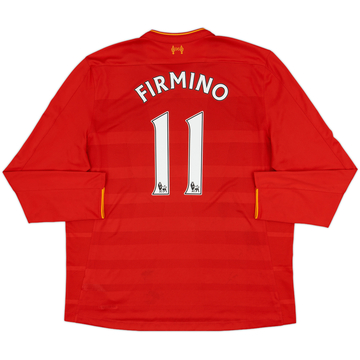 2016-17 Liverpool Home L/S Shirt Firmino #11 - 6/10 - (XXL)