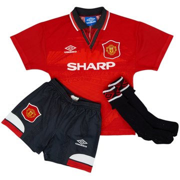 1994-96 Manchester United Home Full Kit - 8/10 - (S.Boys)