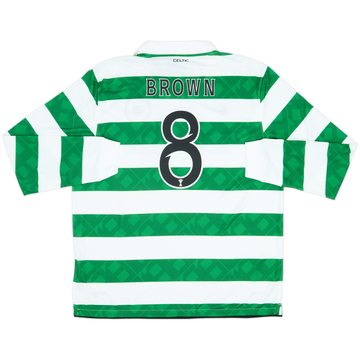 2010-12 Celtic Home L/S Shirt Brown #8 (XL)