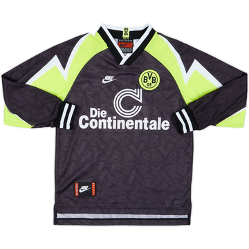 1995-96 Borussia Dortmund Deutscher Meister Away L/S Shirt - 7/10 - (M.Boys)