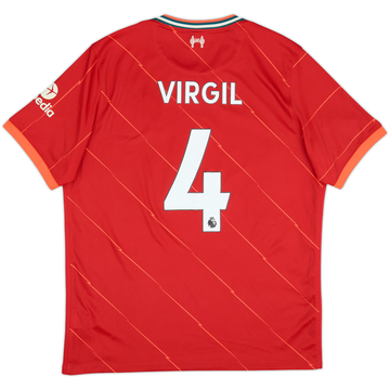 2021-22 Liverpool Home Shirt Virgil #4 - 6/10 - (XL)