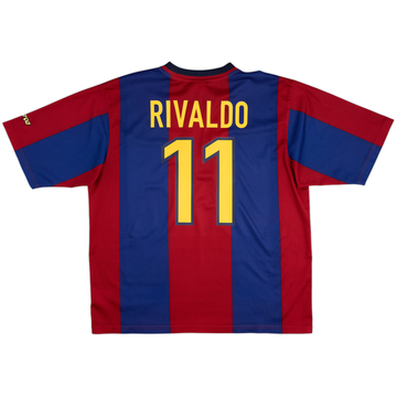 1998-00 Barcelona Basic Home Shirt Rivaldo #11 - 6/10 - (XL)
