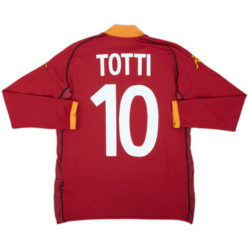 2000-01 Roma Home L/S Shirt Totti #10 - 6/10 - (S)