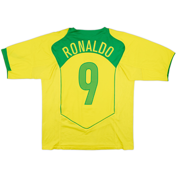 2004-06 Brazil Home Shirt Ronaldo #9 - 7/10 - (XL)