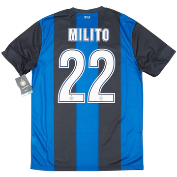 2012-13 Inter Milan Home Shirt Milito #22 (M)