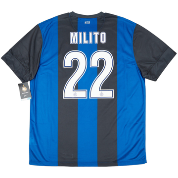 2012-13 Inter Milan Home Shirt Milito #22 (XL)
