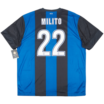 2012-13 Inter Milan Home Shirt Milito #22 (XXL)