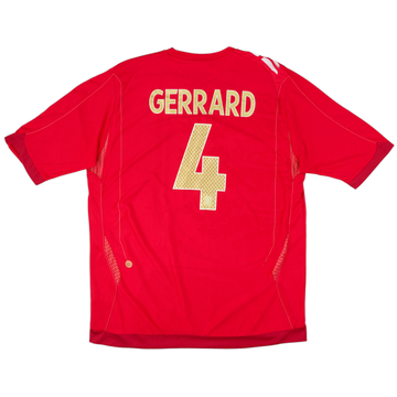 2006-08 England Away Shirt Gerrard #4 - 6/10 - (XL)