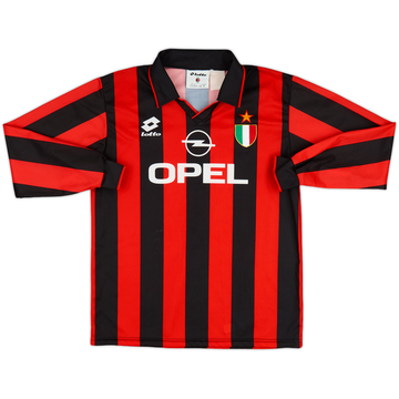 1994-95 AC Milan Home L/S Shirt - 9/10 - (XL.Boys)