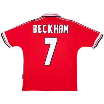 1998-00 Manchester United Home Shirt Beckham #7 - 6/10 - (Y)
