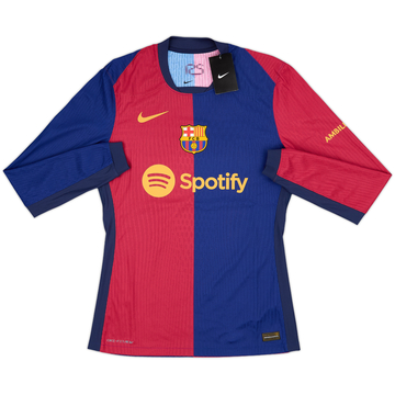 2024-25 Barcelona Authentic Home L/S Shirt (M)