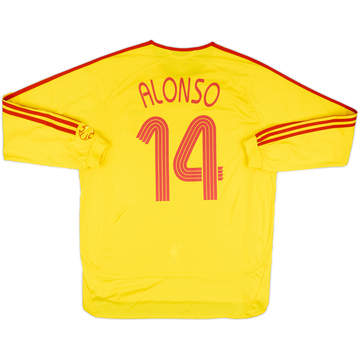 Camiseta de visitante del Liverpool 2006-07 Versión jugador Manga larga Alonso #14 - 5/10 - (XL)