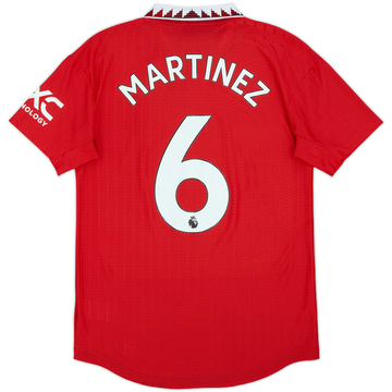 2022-23 Manchester United Authentic Home Shirt Martinez #6 - 7/10 - (S)