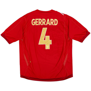 2006-08 England Away Shirt Gerrard #4 - 7/10 - (XL)
