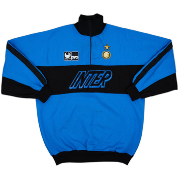 1990-91 Inter Milan UHLSport 1/4 Zip Sweat Top - 7/10 - (L)