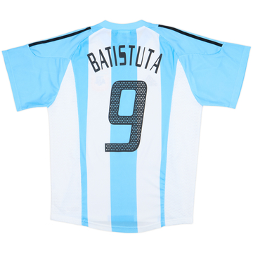 2002-04 Argentina Home Shirt Batistuta #9 - 10/10 - (S)