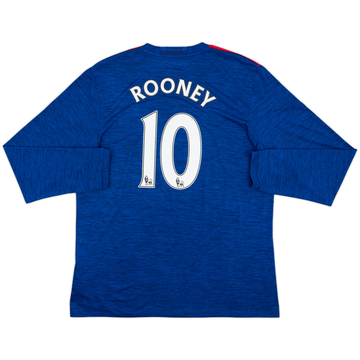 2016-17 Manchester United Away L/S Shirt Rooney #10 - 7/10 - (XL)
