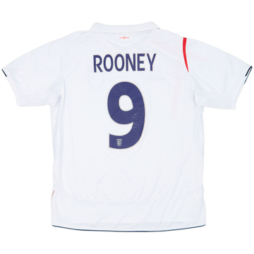 2005-07 England Home Shirt Rooney #9 - 6/10 - (XL)