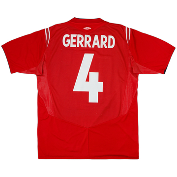 2004-06 England Away Shirt Gerrard #4 - 6/10 - (L)