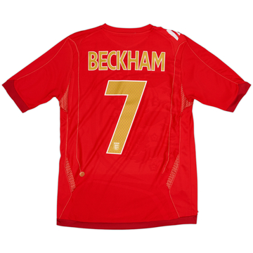 2006-08 England Away Shirt Beckham #7 - 6/10 - (S)
