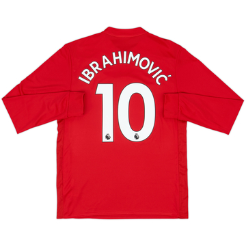 2017-18 Manchester United Home L/S Shirt Ibrahimovic #10 - 9/10 - (M)