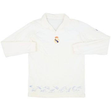 2002-03 Real Madrid 'Signed' Cotton L/S Shirt - 8/10 - (L)