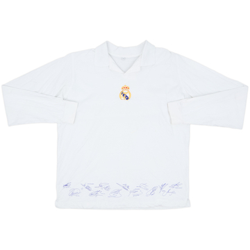 2002-03 Real Madrid 'Signed' Cotton L/S Shirt - 8/10 - (L)