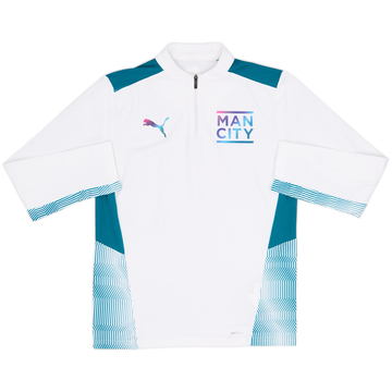 2021-22 Manchester City Puma 1/4 Zip Drill Top - 8/10 - (L.Boys)
