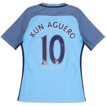 2016-17 Manchester City Player Issue Home Shirt Kun Aguero #10 - 6/10 - (M)