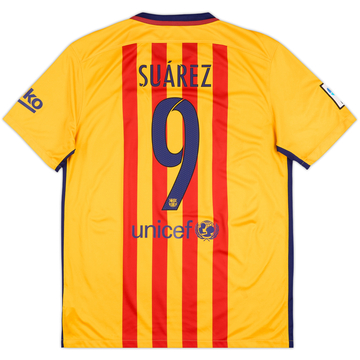 2015-16 Barcelona Away Shirt Suarez #9 - 7/10 - (L)