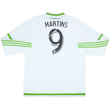 Camiseta auténtica de visitante de manga larga del Seattle Sounders 2015 Martins #9 - 8/10 - (XL)