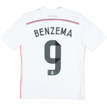 2014-15 Real Madrid Home Shirt Benzema #9 - 7/10 - (L.Boys)