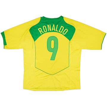 2004-06 Brazil Home Shirt Ronaldo #9 - 6/10 - (XL)