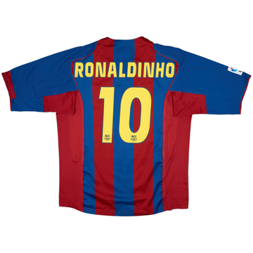 2004-05 Barcelona Home Shirt Ronaldinho #10 - 9/10 - (XL)