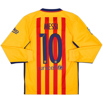 2015-16 Barcelona Away L/S Shirt Messi #10 - 9/10 - (S)