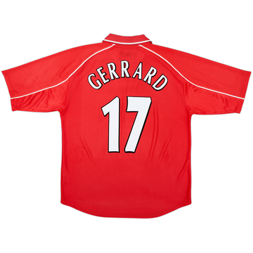 2000-02 Liverpool Home Shirt Gerrard #17 - 7/10 - (XL)