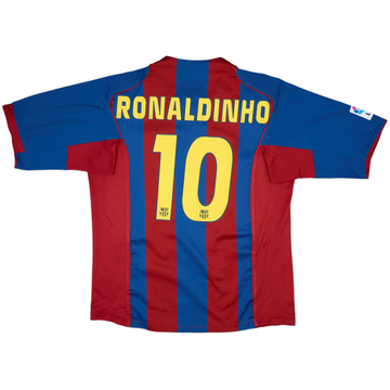 2004-05 Barcelona Home Shirt Ronaldinho #10 - 8/10 - (XL)
