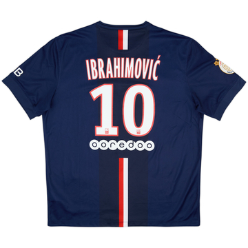 2014-15 Paris Saint-Germain Home Shirt Ibrahimovic #10 - 10/10 - (XL)