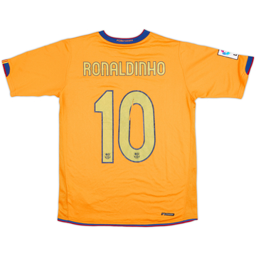 2006-08 Barcelona Away Shirt Ronaldinho #10 - 5/10 - (XL.Boys)