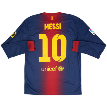 2012-13 Barcelona Home L/S Shirt Messi #10 - 8/10 - (M)