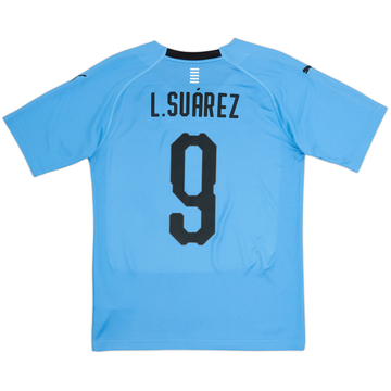 2018-19 Uruguay Home Shirt Suarez #9 - 8/10 - (S)